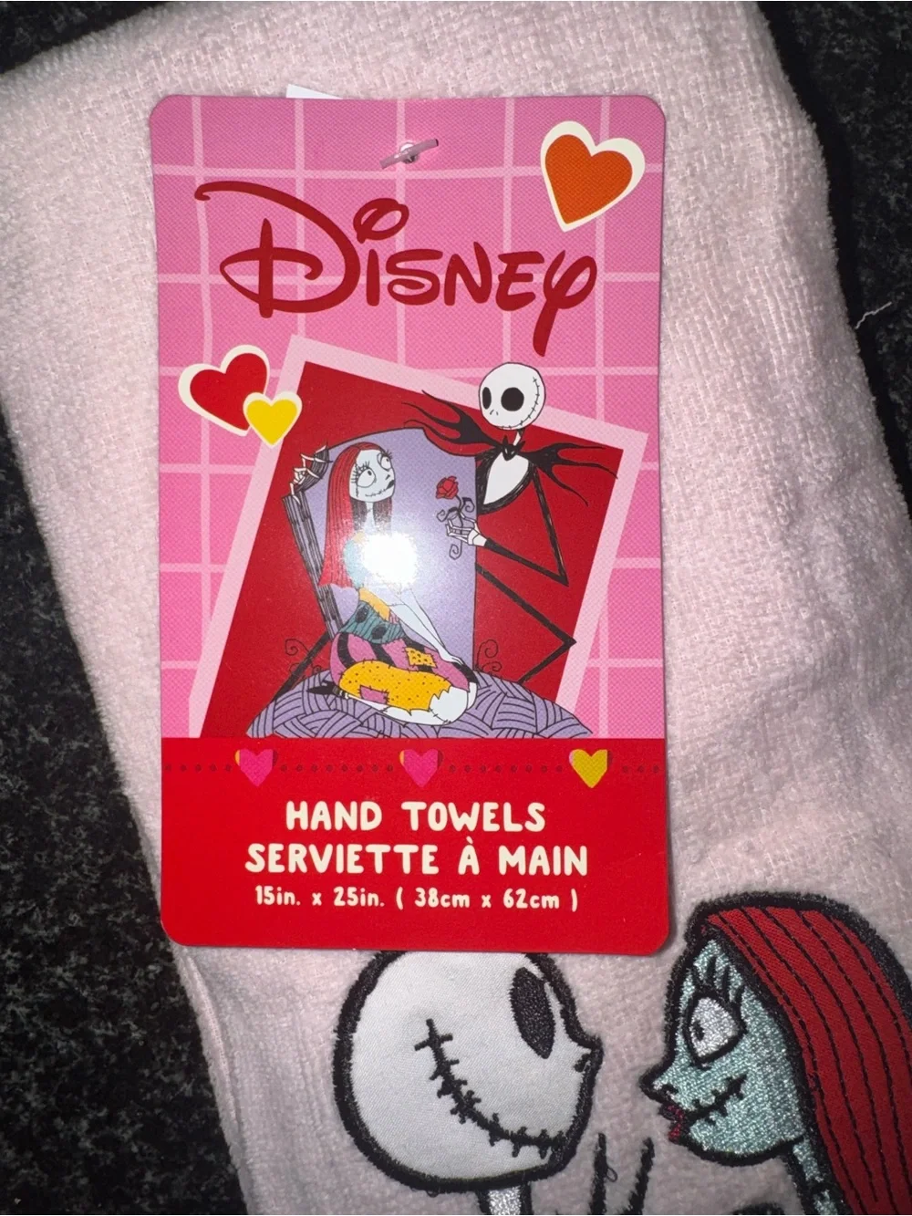 Disney Pink The Nightmare Before Christmas Character Hand Towel